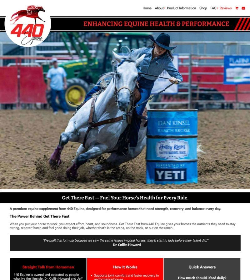 New Website And Online Store - 440 Equine - Fuel Your Horse's Health for Every Ride.