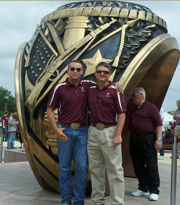 Tom Bruch, founder of Aggieland Website Design, at the Texas A&M ring ceremony