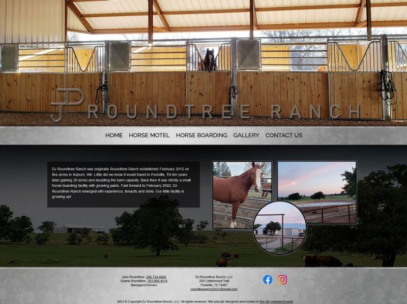 DJ Roundtree Ranch website built by Aggieland Website Design