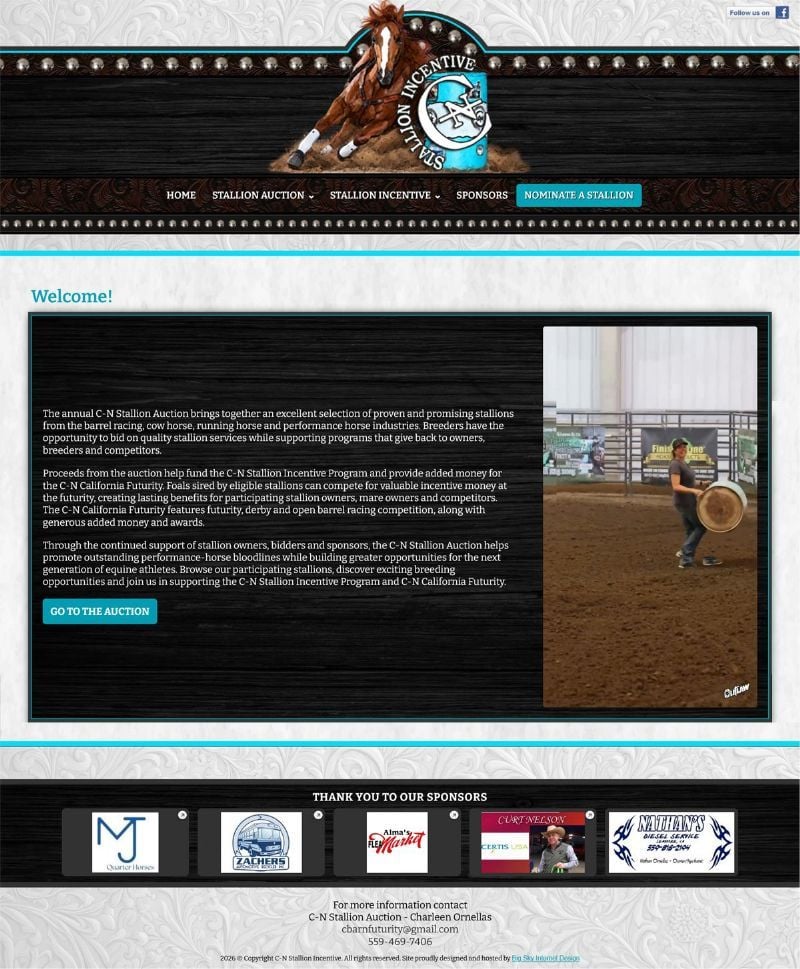 C-N Stallion Auction website built by Aggieland Website Design