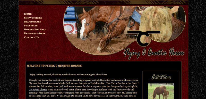 Flying C Quarter Horses website built by Aggieland Website Design