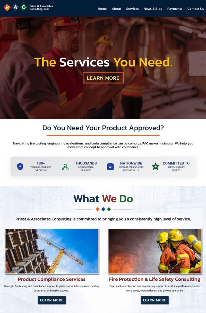 Priest & Associates Consulting, LLC website built by Aggieland Website Design