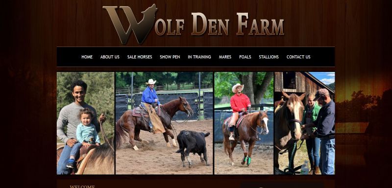 Wolf Den Farm website built by Aggieland Website Design
